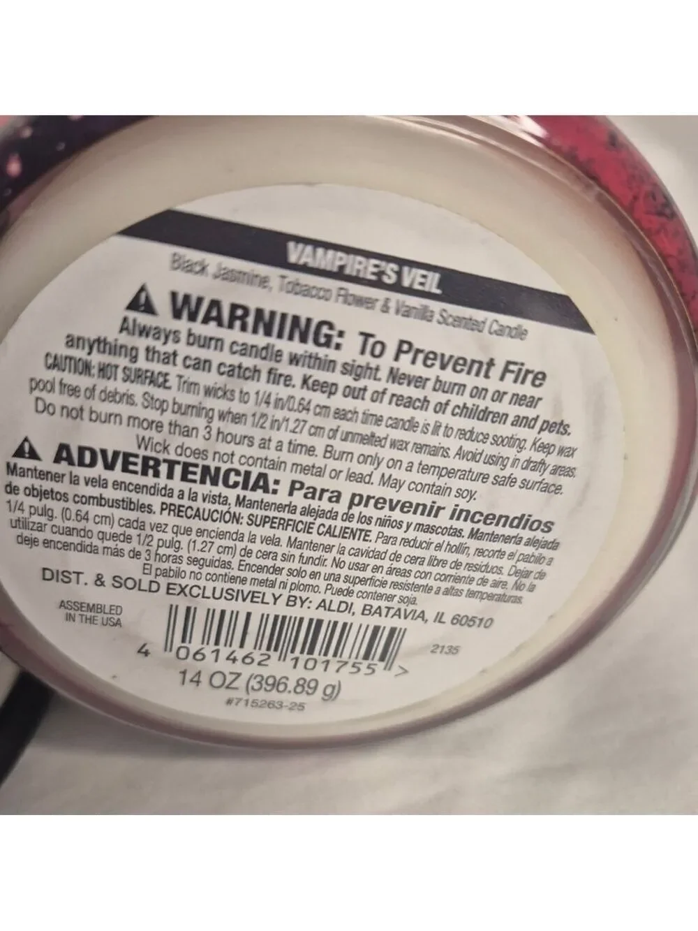 Huntington Home Vampire's Veil Scented Candle - Pink and Black